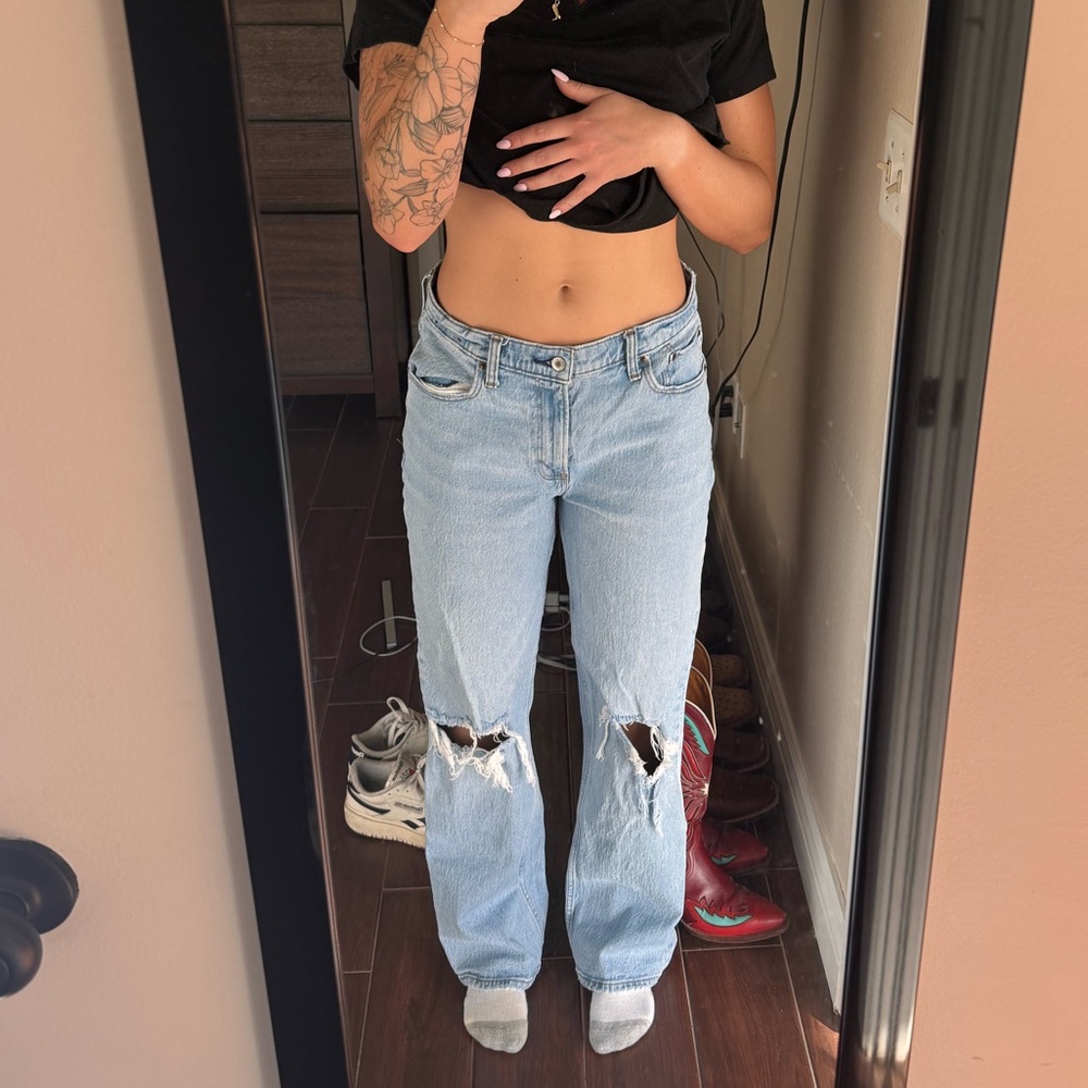 Abercrombie & Fitch Light Blue Distressed Jeans